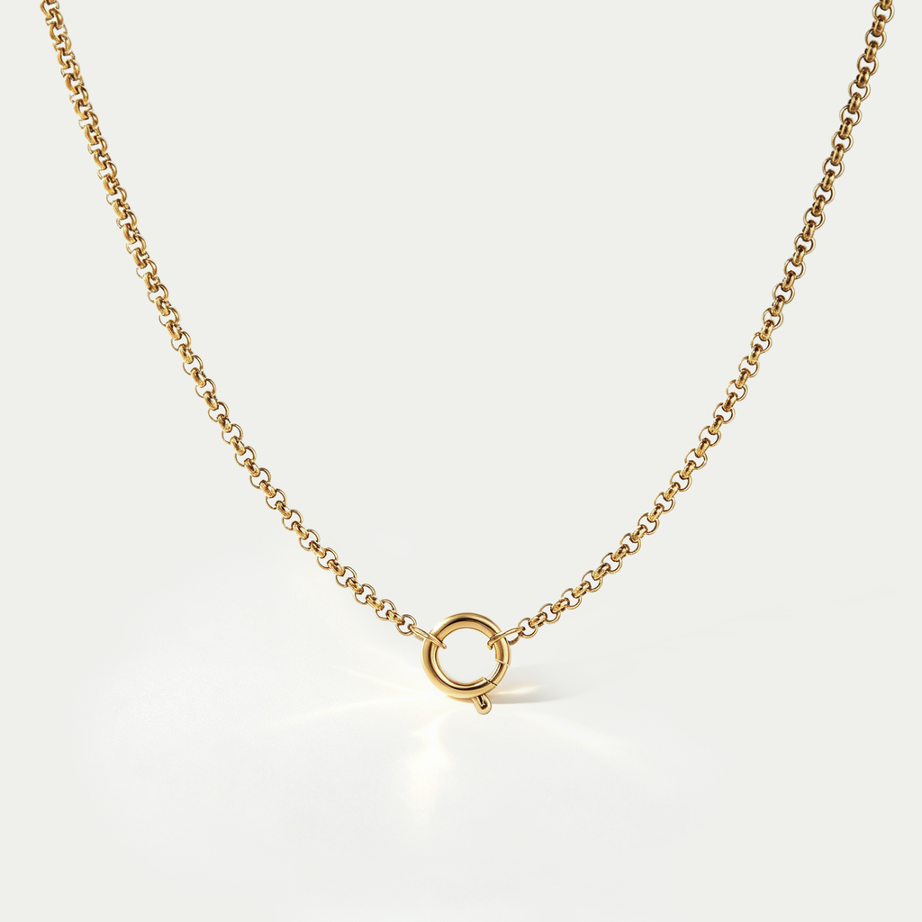 Aura Spring Clasp O-Pin Chain Necklace | 18K Gold Plated Waterproof Personalized Necklace