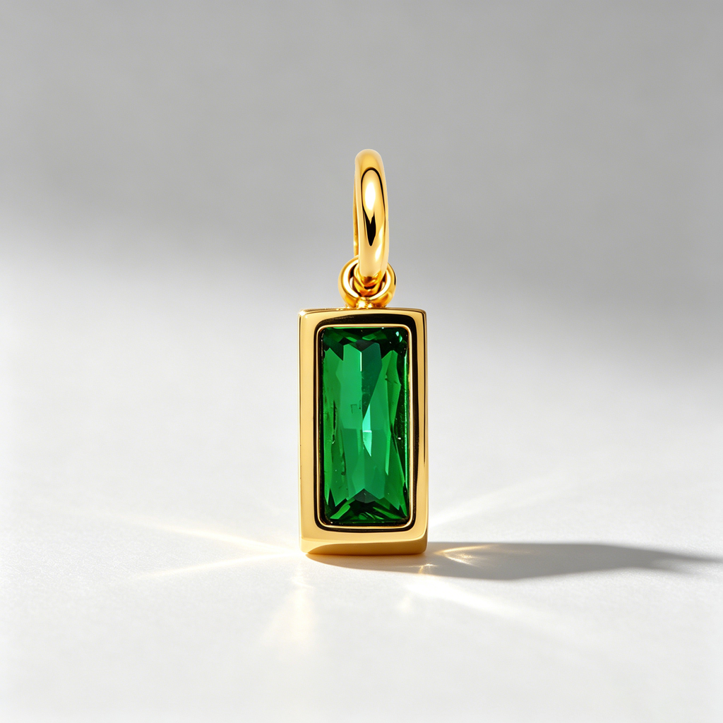 The Solaris Birthstone Charm | 18K Gold Plated Vintage Sunburst Pendant