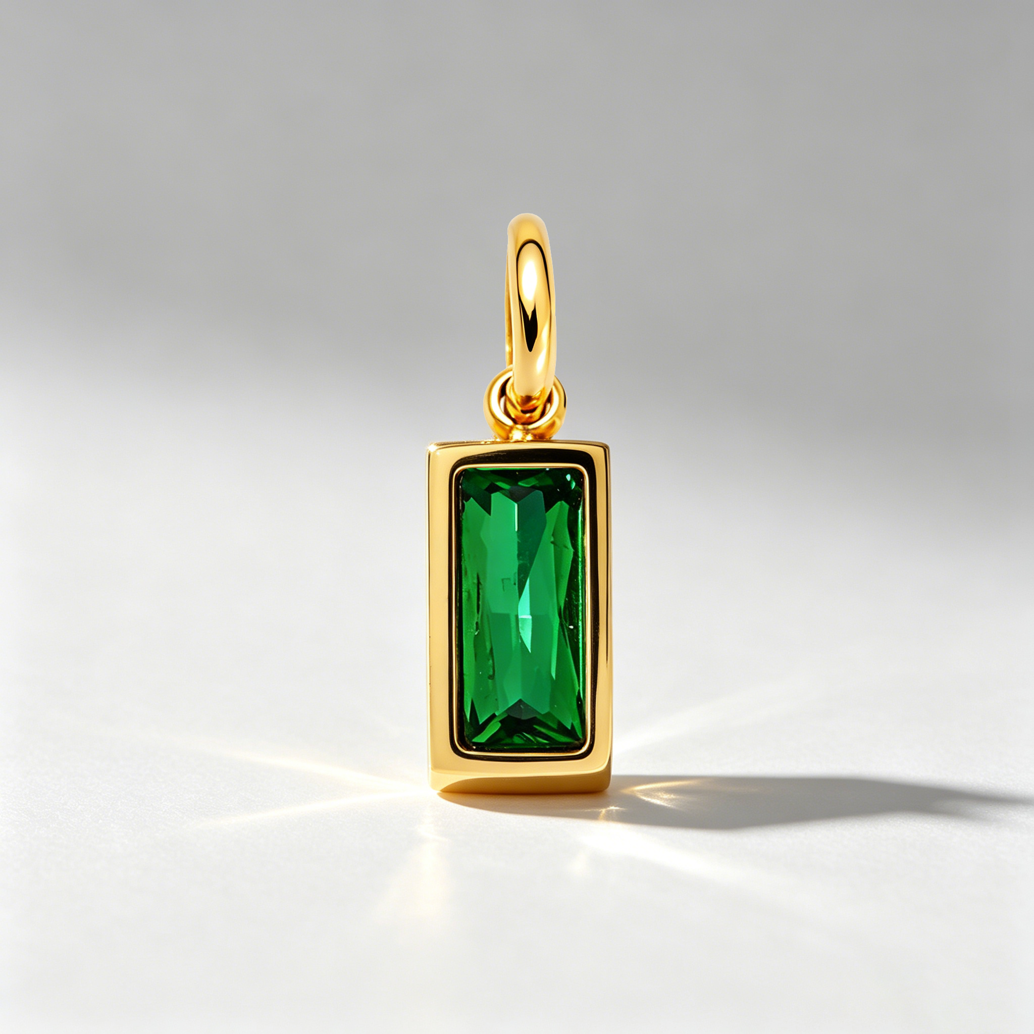 The Solaris Birthstone Charm | 18K Gold Plated Vintage Sunburst Pendant