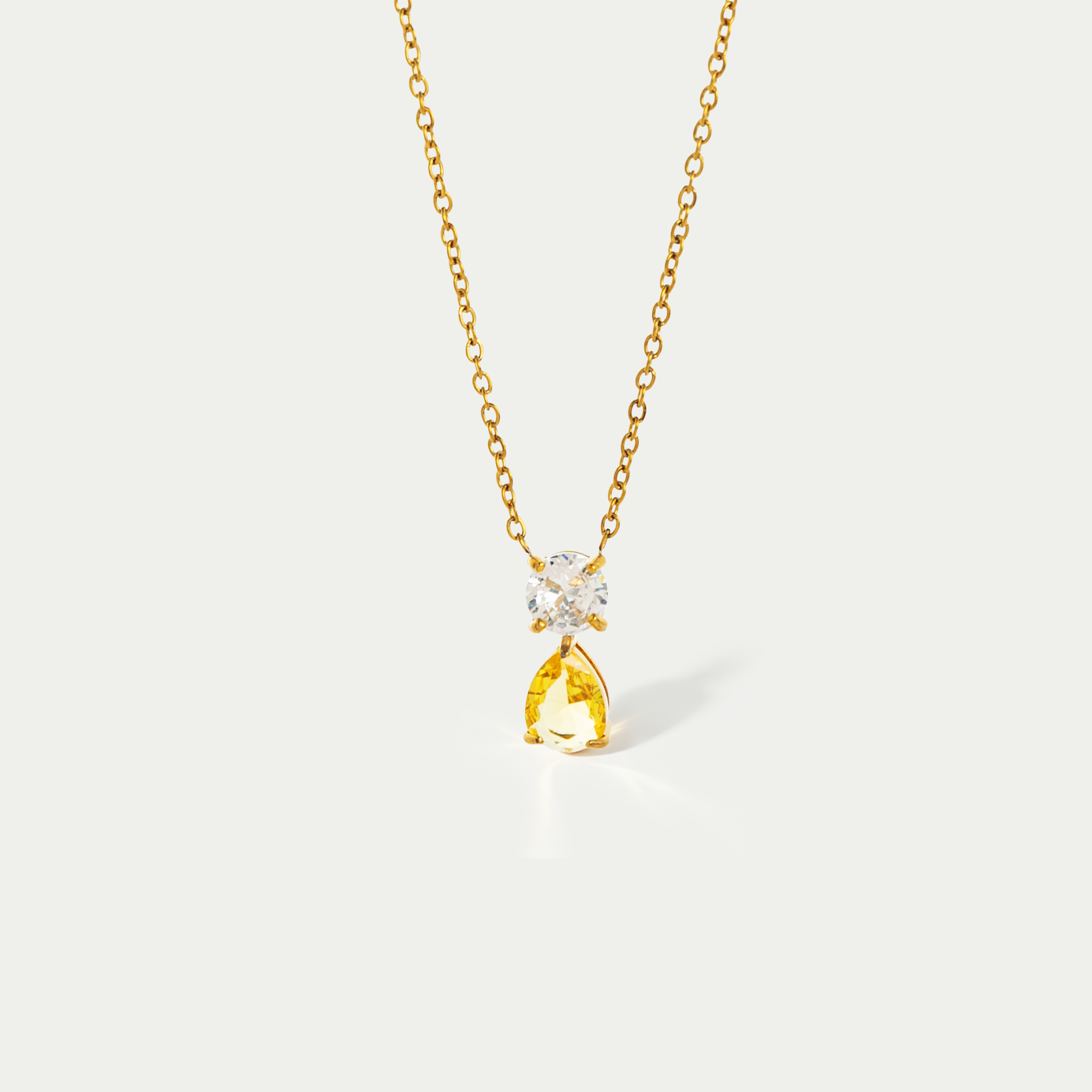 The Solitaire Birthstone Droplet Necklace