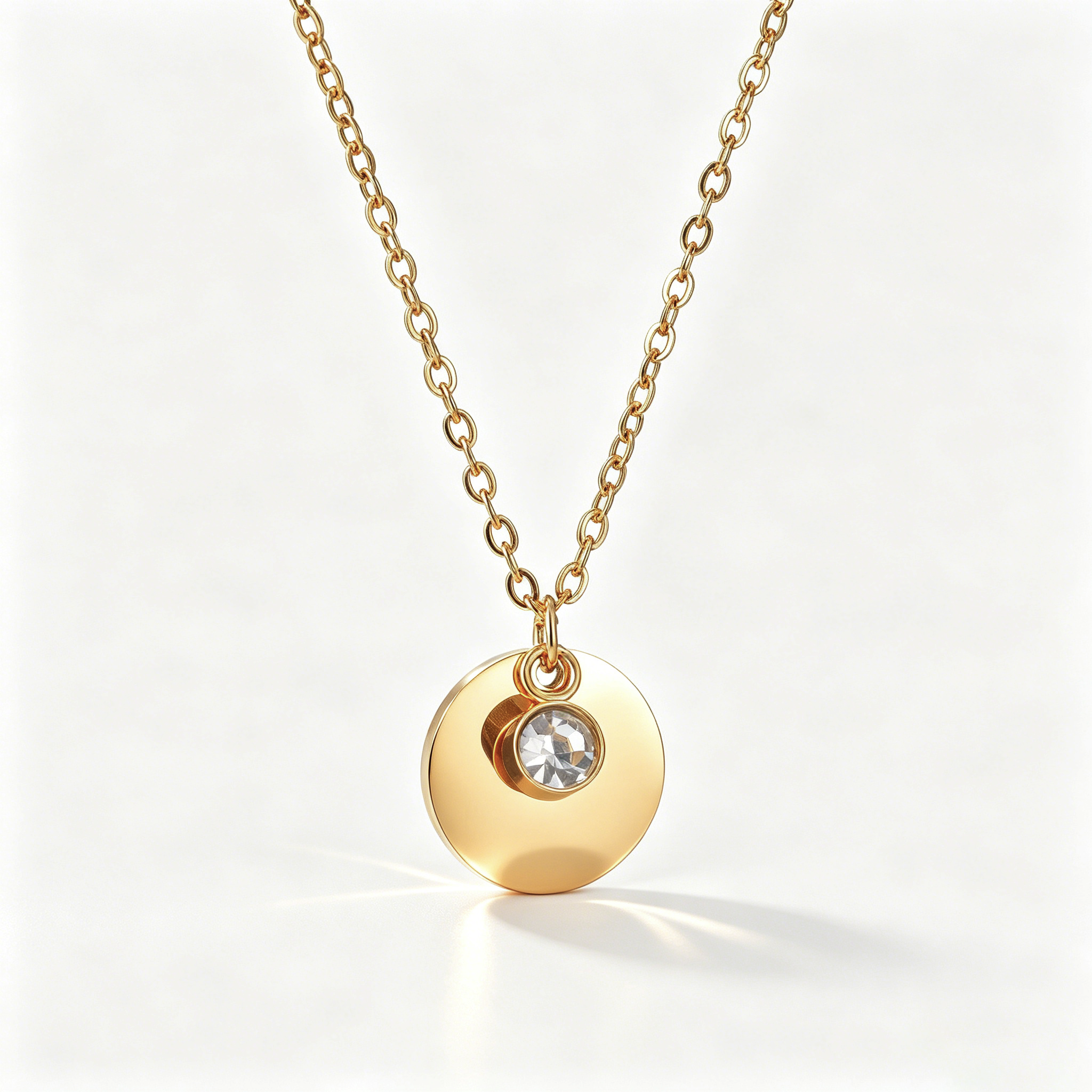 The Aura Birthstone & Disc Necklace | 18K Gold Plated Personalized Gift