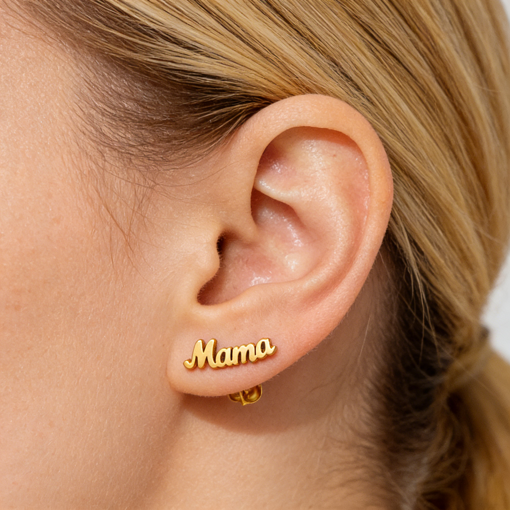 The Whisper Script Name Earrings | 18K Gold Plated Bespoke Typo Studs