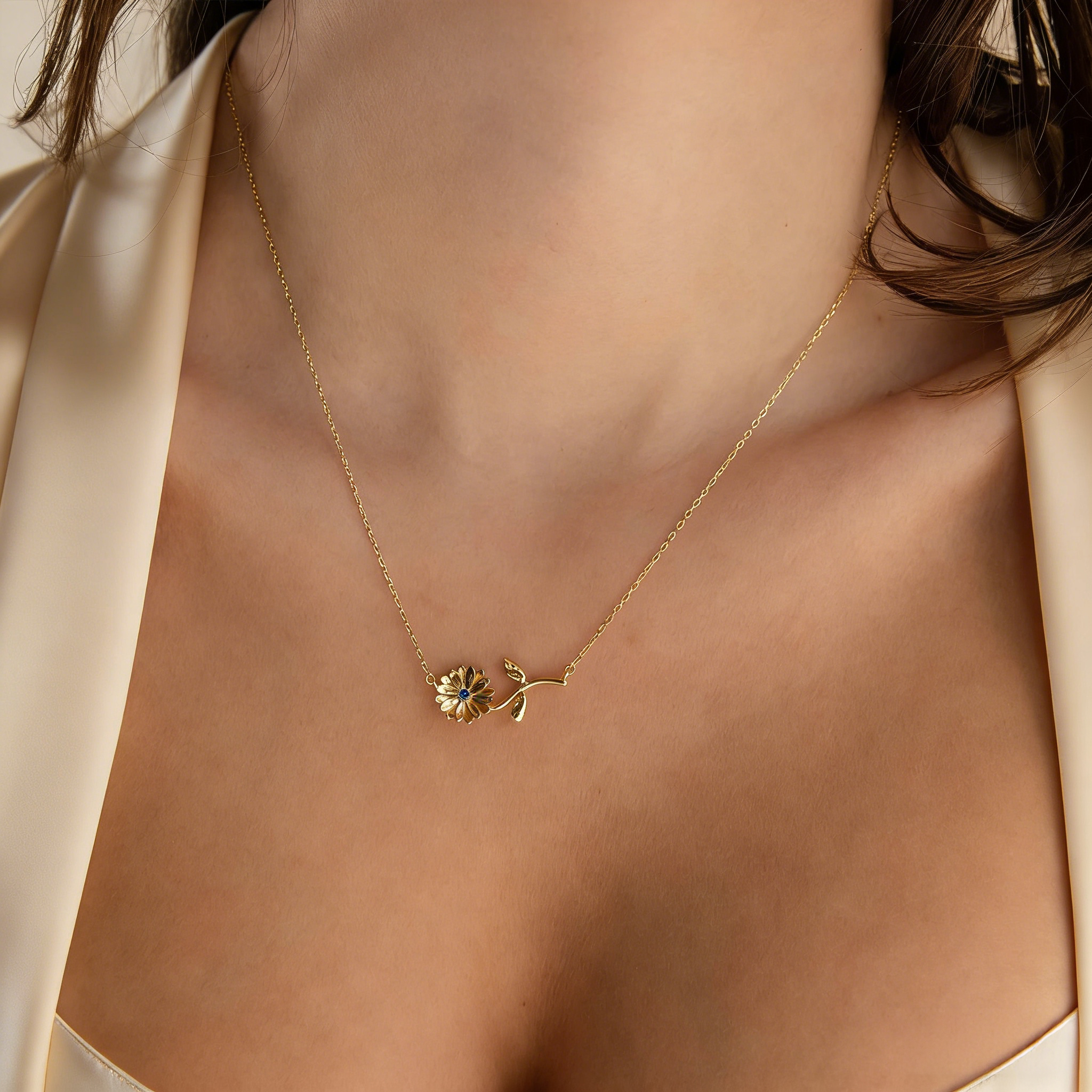 The Fleur Vintage Bar Necklace | 18K Gold Plated Birth Month Flower Piece