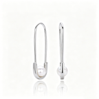 The Rebel Pearl Safety Pin Hoops