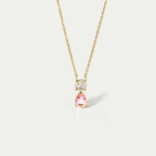 The Aura Birthstone Drop Necklace | 18K Gold Plated Bold Bezel Piece
