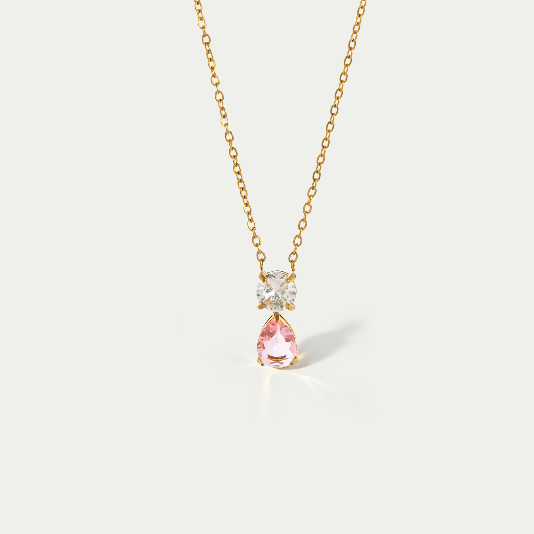 The Aura Birthstone Drop Necklace | 18K Gold Plated Bold Bezel Piece
