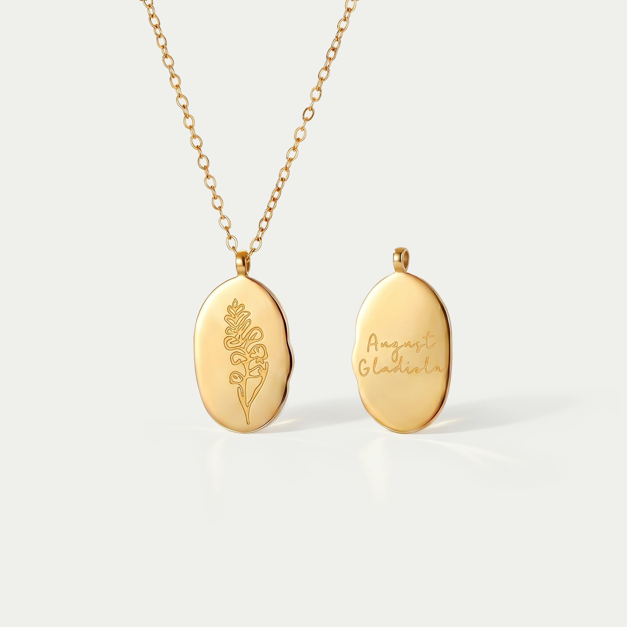 The Fleur Molten Disc Necklace | 18K Gold Plated Birth Month Flower Piece