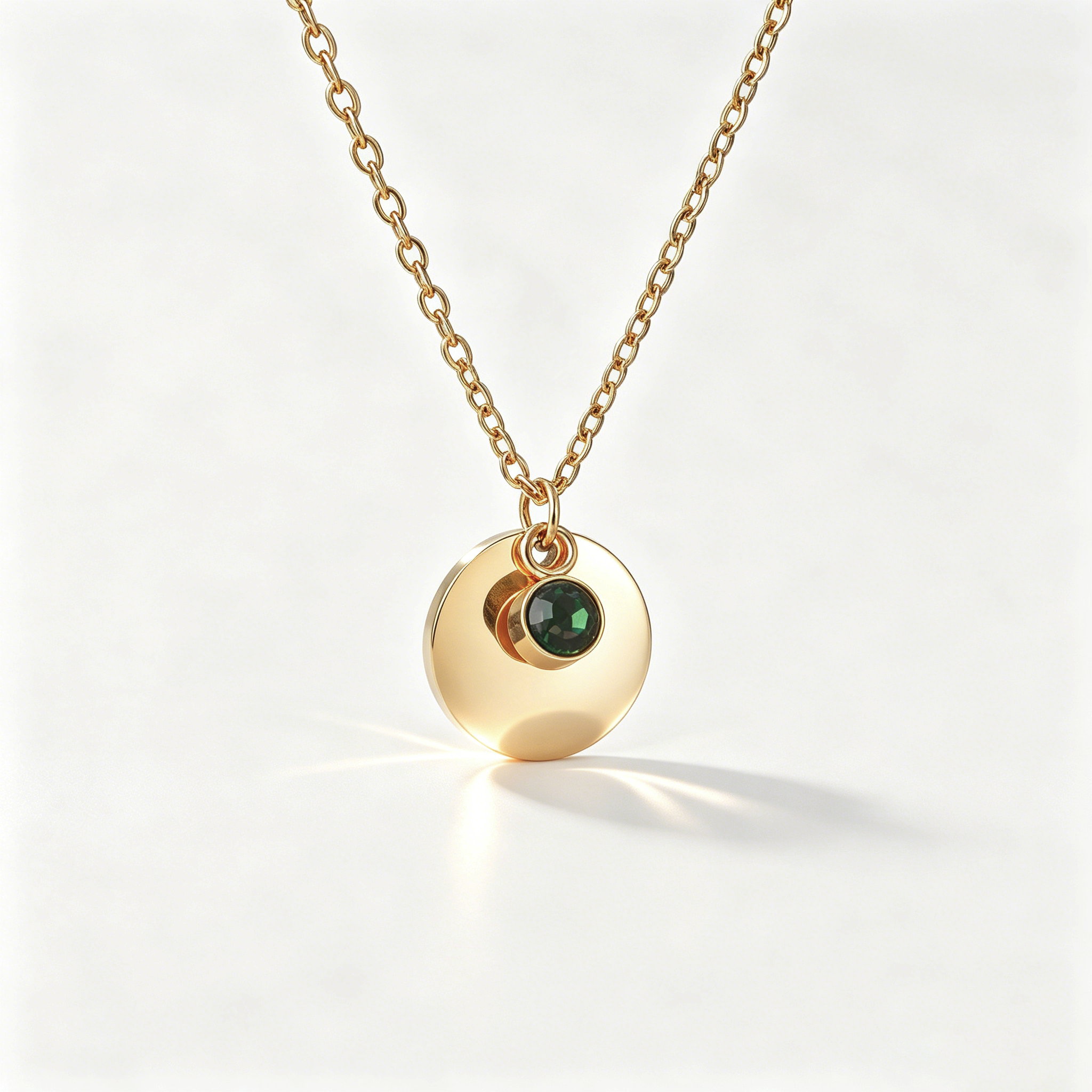 The Aura Birthstone & Disc Necklace | 18K Gold Plated Personalized Gift