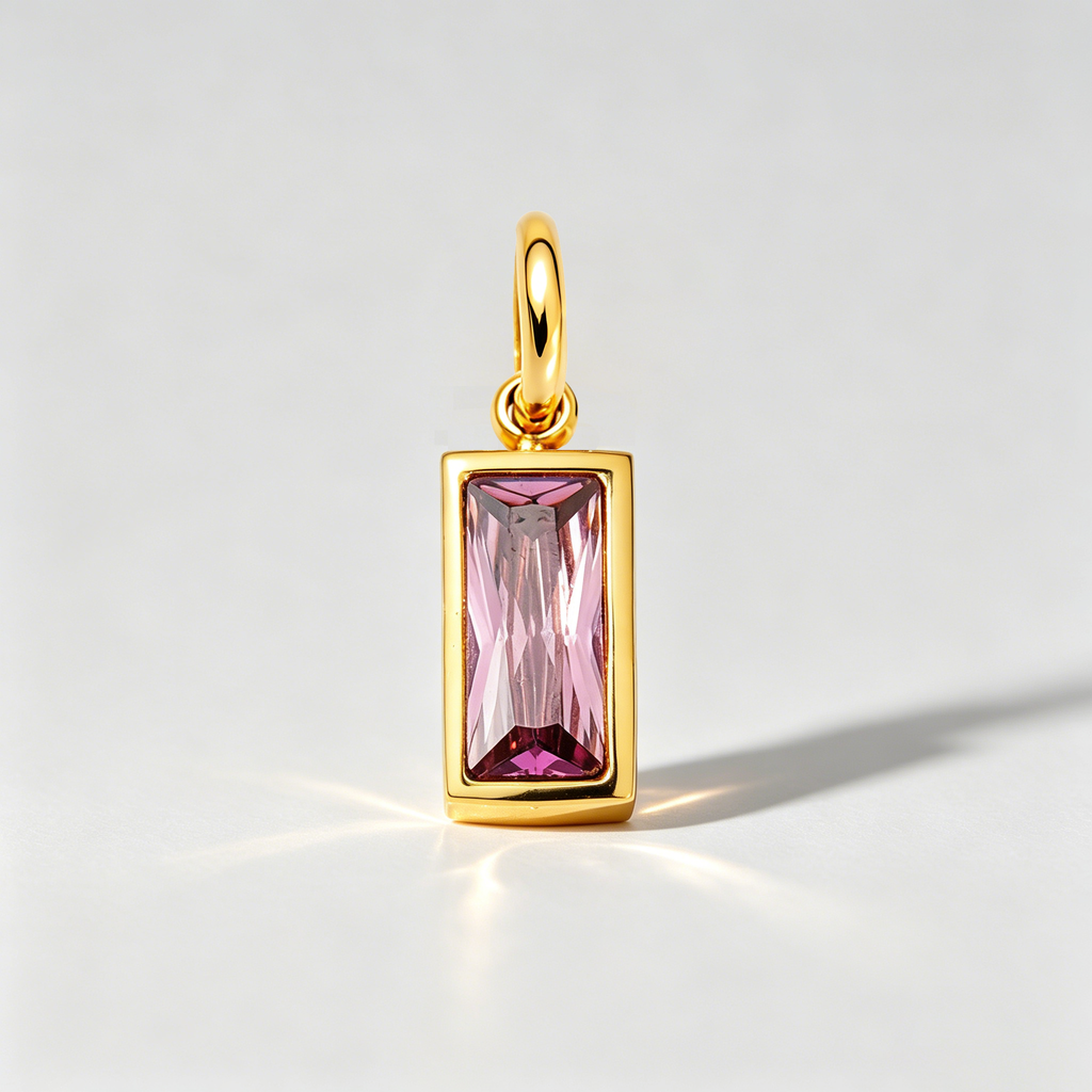 The Solaris Birthstone Charm | 18K Gold Plated Vintage Sunburst Pendant