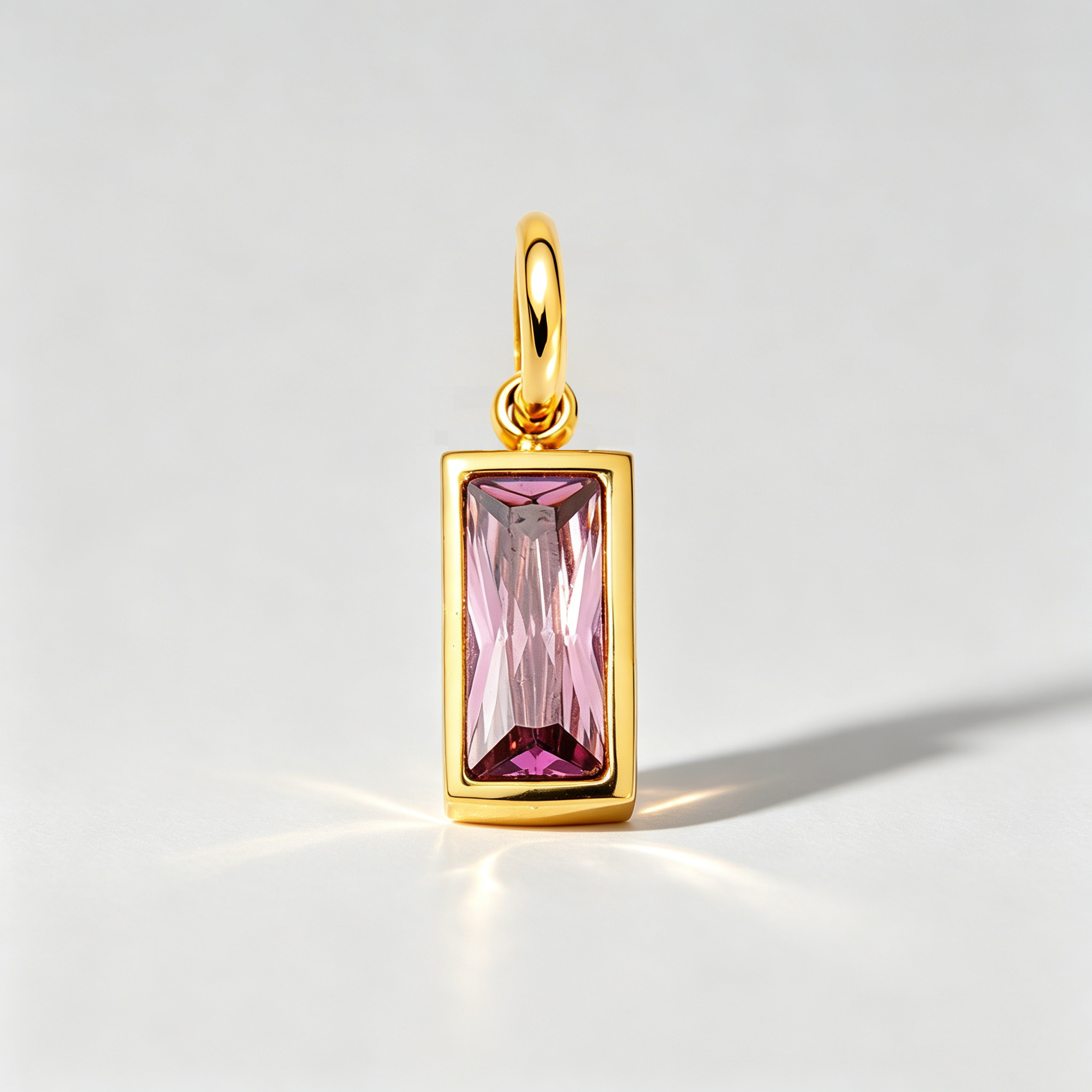 The Solaris Birthstone Charm | 18K Gold Plated Vintage Sunburst Pendant