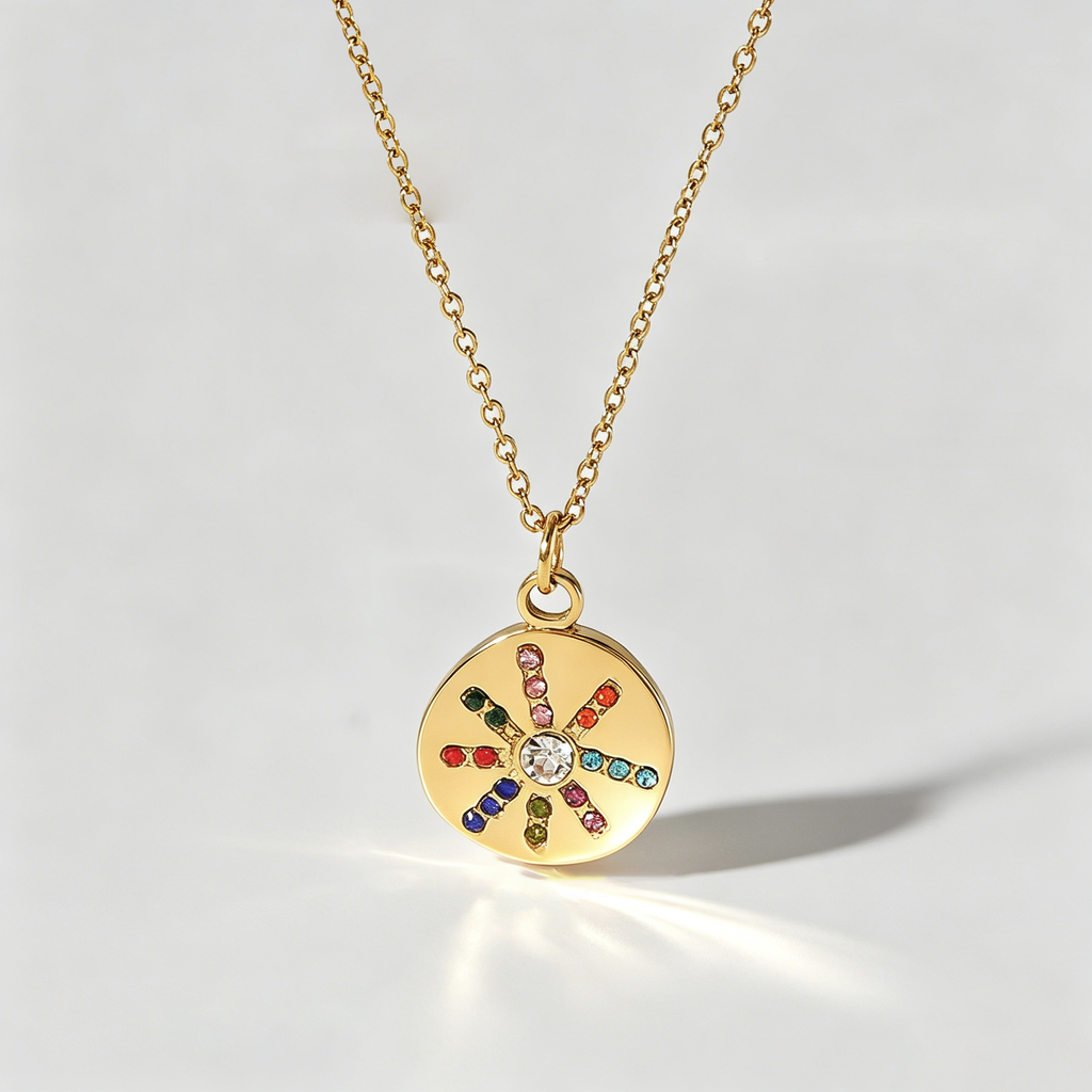 The Selene & Stella Celestial Necklace | 18K Gold Plated Colorful Cosmic Piece