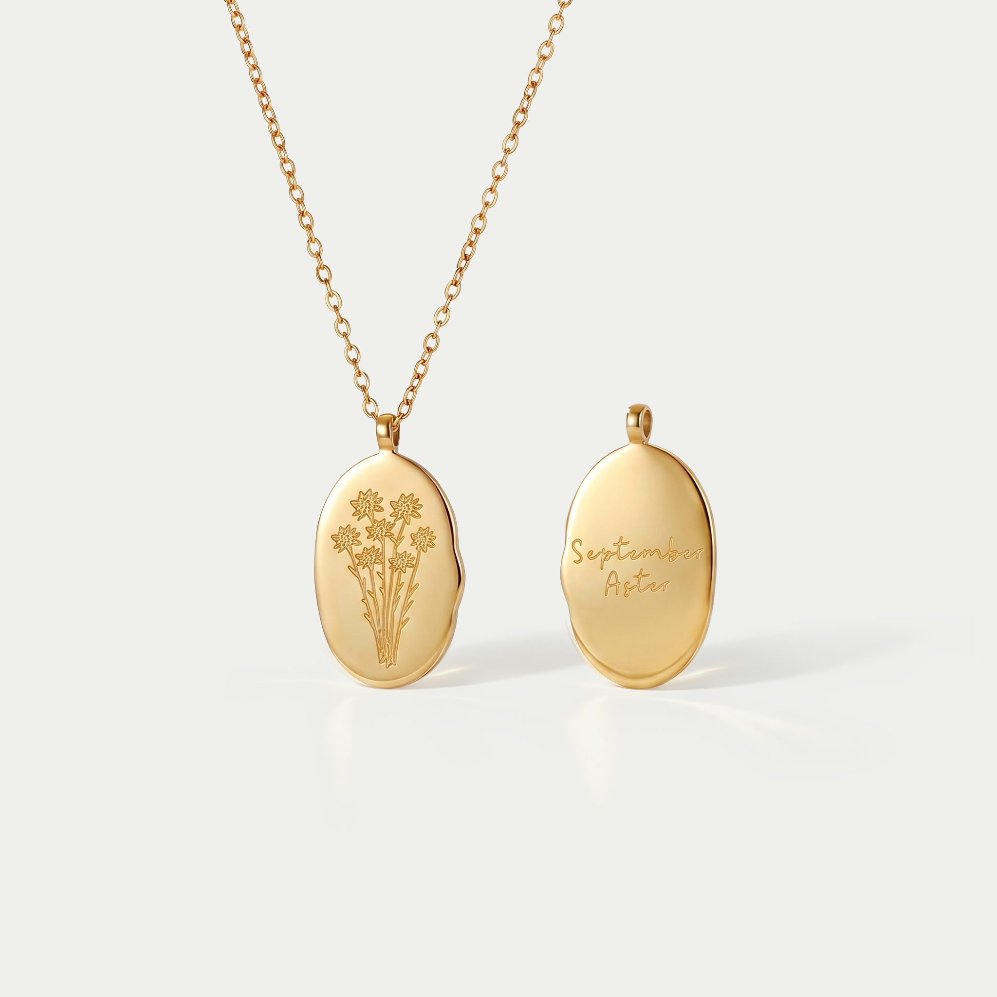 The Fleur Molten Disc Necklace | 18K Gold Plated Birth Month Flower Piece