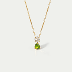 The Aura Birthstone Drop Necklace | 18K Gold Plated Bold Bezel Piece