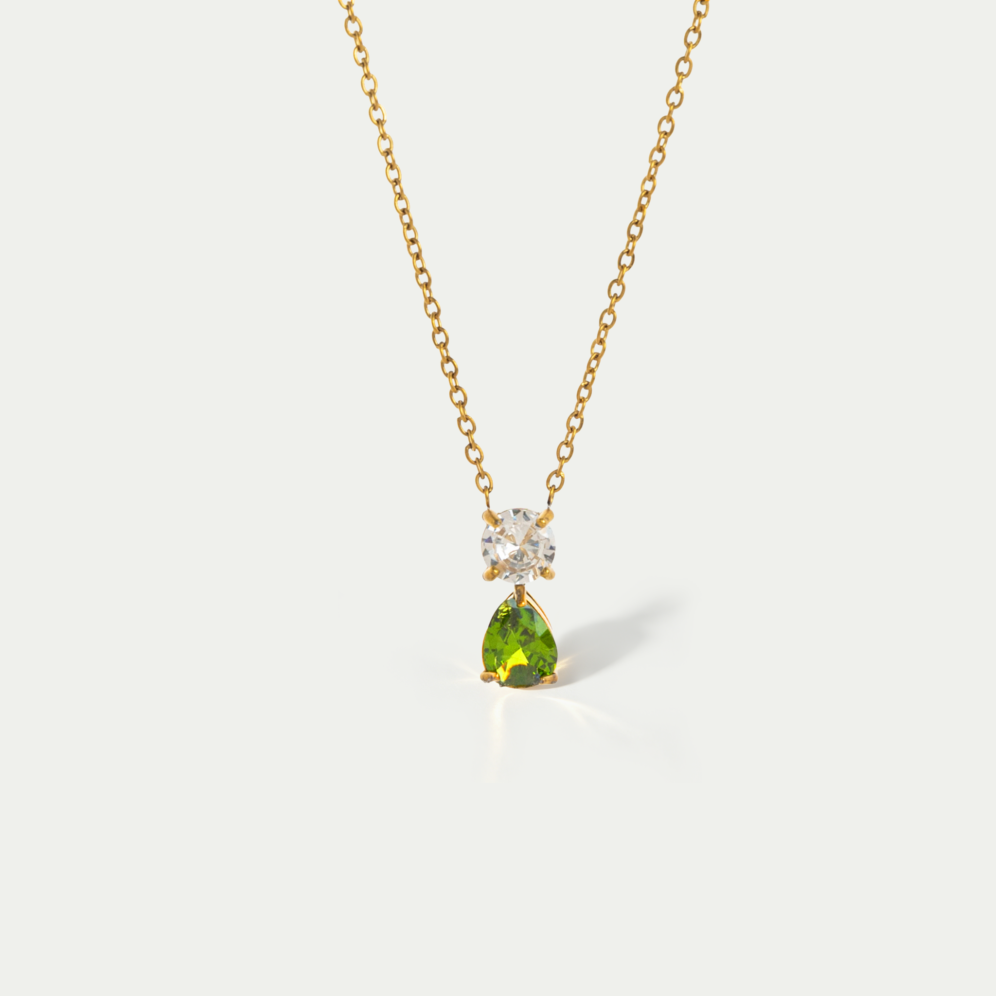 The Aura Birthstone Drop Necklace | 18K Gold Plated Bold Bezel Piece