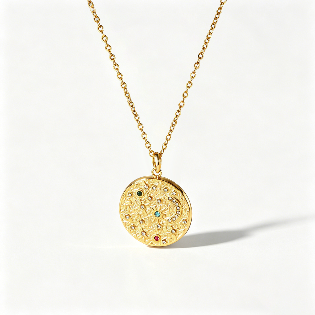 The Selene & Stella Celestial Necklace | 18K Gold Plated Colorful Cosmic Piece