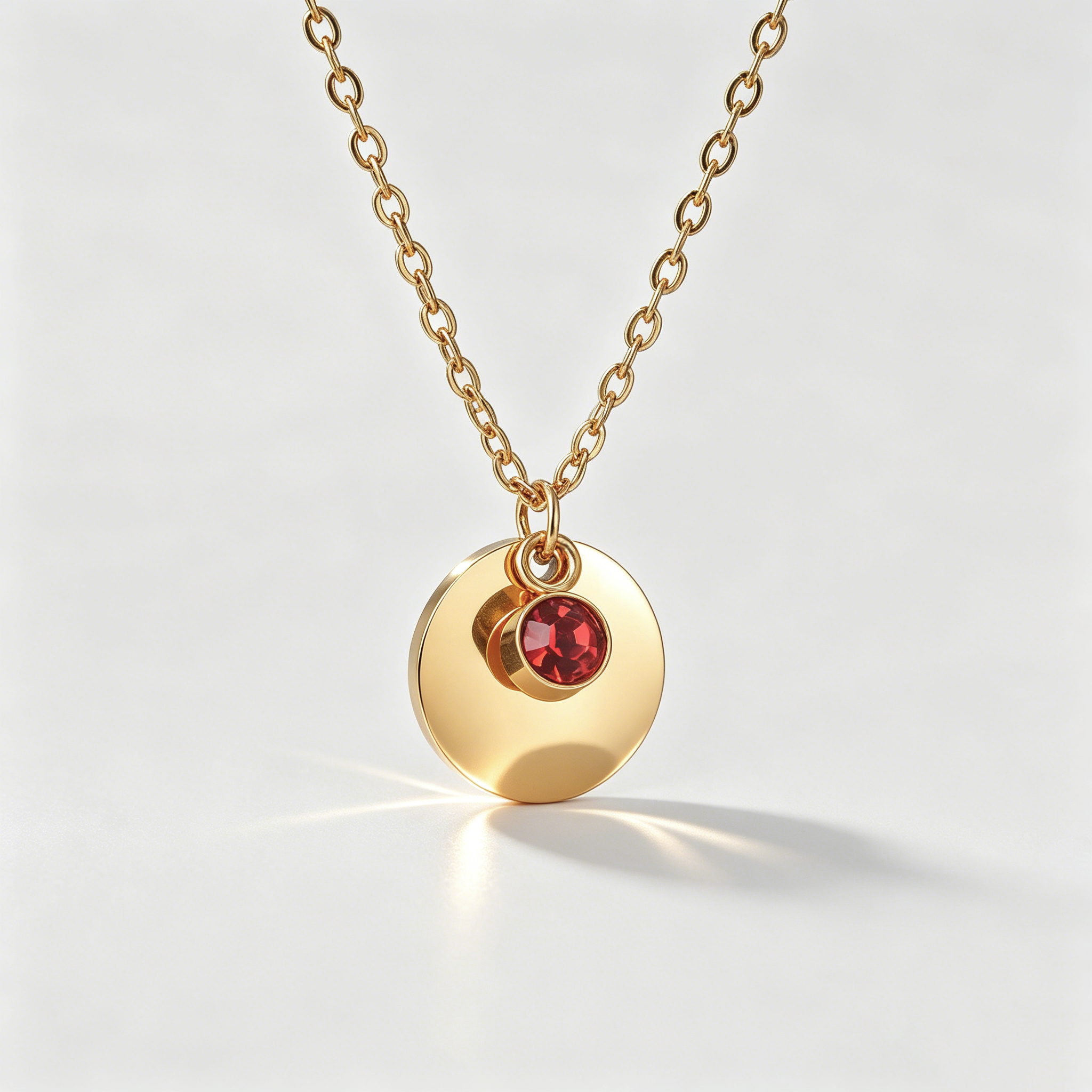 The Aura Birthstone & Disc Necklace | 18K Gold Plated Personalized Gift