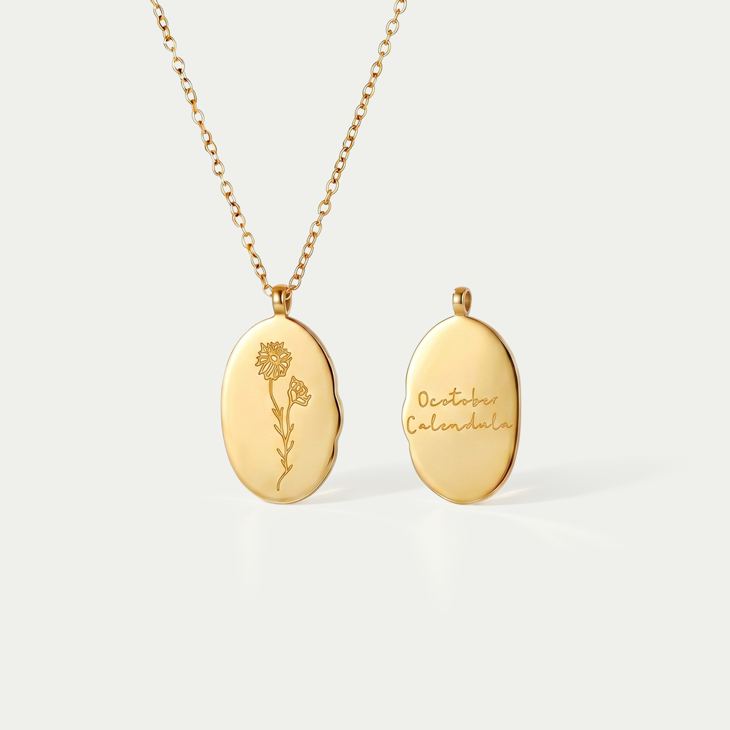 The Botanical Month Flower Pendant Necklace