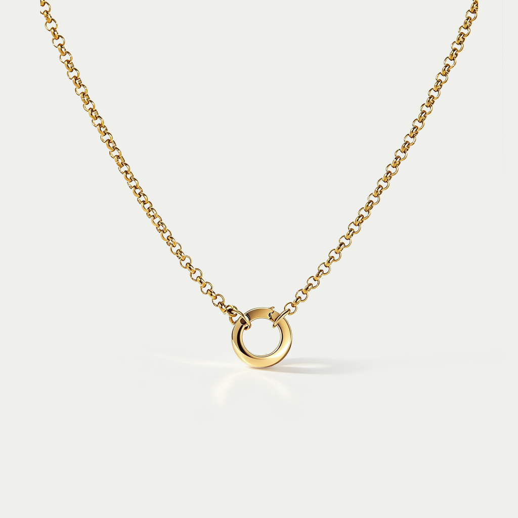 Aura Spring Clasp O-Pin Chain Necklace | 18K Gold Plated Waterproof Personalized Necklace