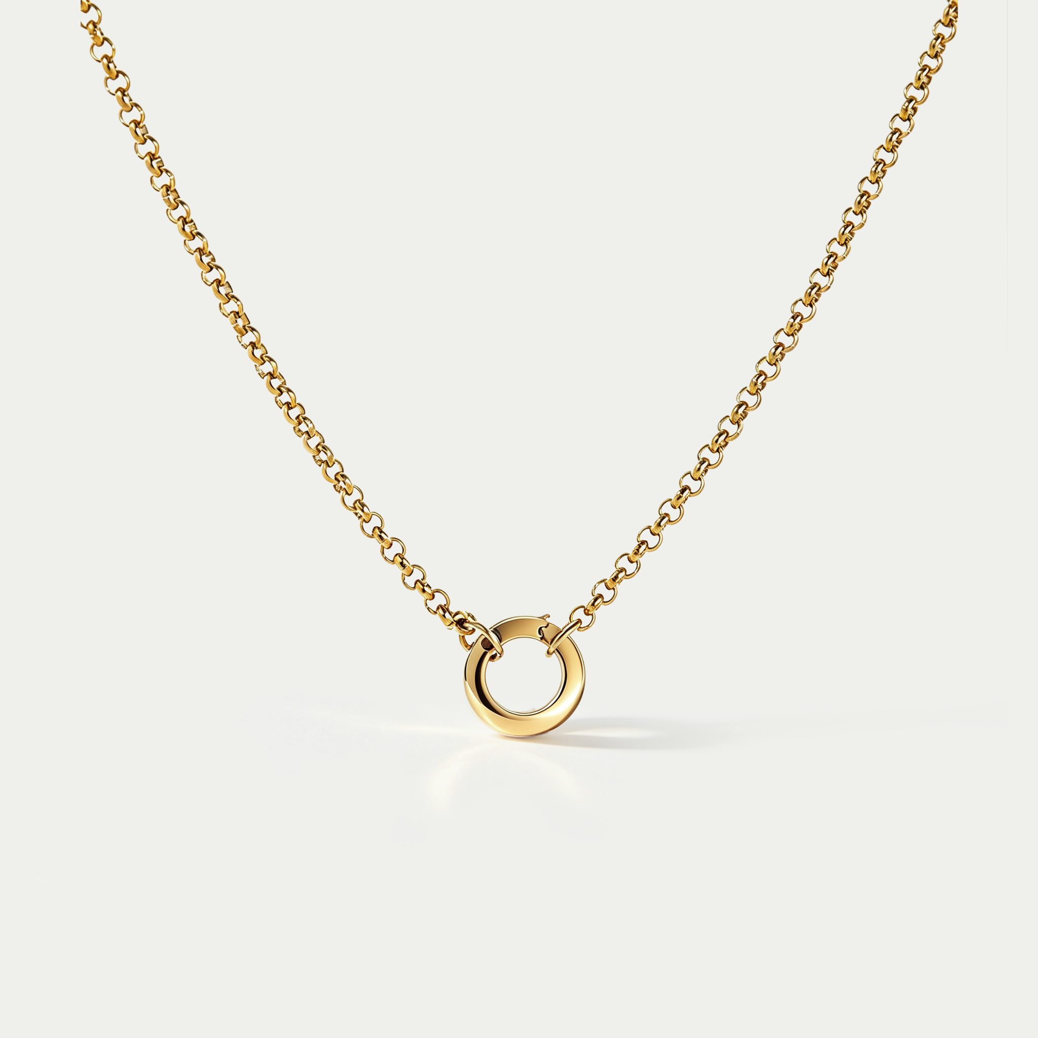 Aura Spring Clasp O-Pin Chain Necklace | 18K Gold Plated Waterproof Personalized Necklace