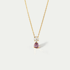 The Aura Birthstone Drop Necklace | 18K Gold Plated Bold Bezel Piece