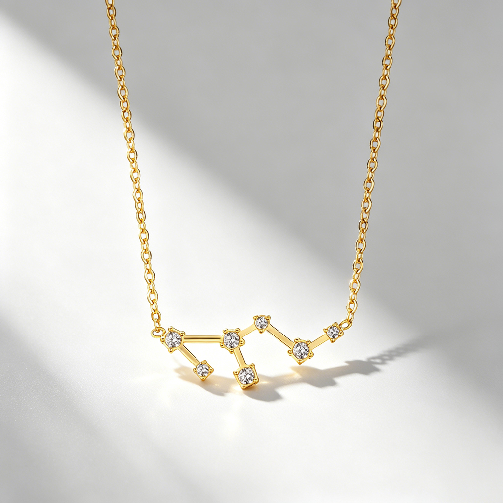 The Star-Map Constellation Necklace | 18K Gold Plated Crystal Link Piece