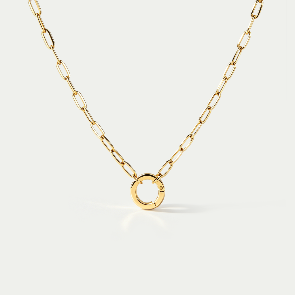 Aura Spring Clasp Paperclip Chain Necklace | 18K Gold Plated Waterproof Statement Choker