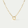 Aura Spring Clasp Paperclip Chain Necklace | 18K Gold Plated Waterproof Statement Choker