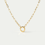 Aura Spring Clasp Paperclip Chain Necklace | 18K Gold Plated Waterproof Statement Choker