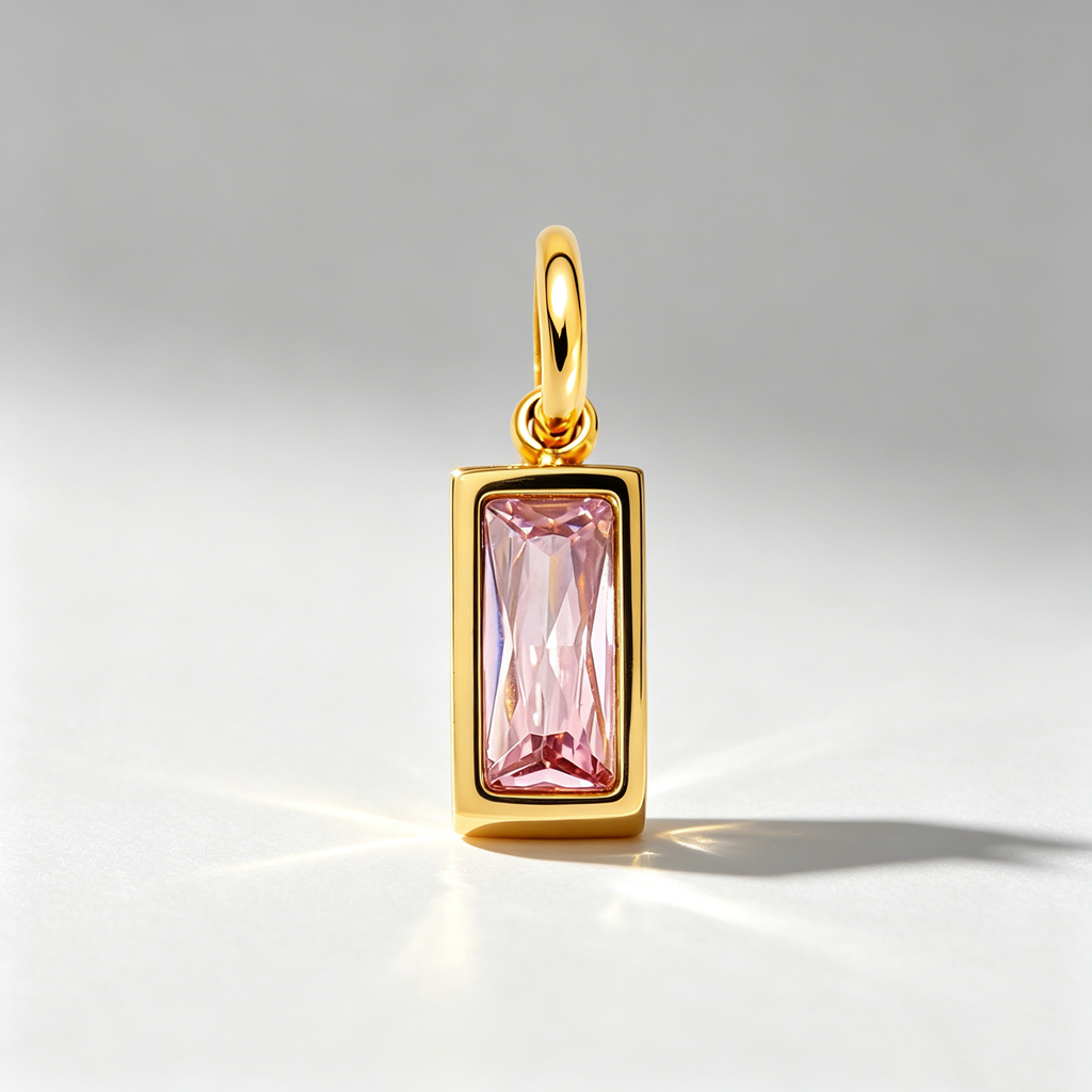 The Solaris Birthstone Charm | 18K Gold Plated Vintage Sunburst Pendant