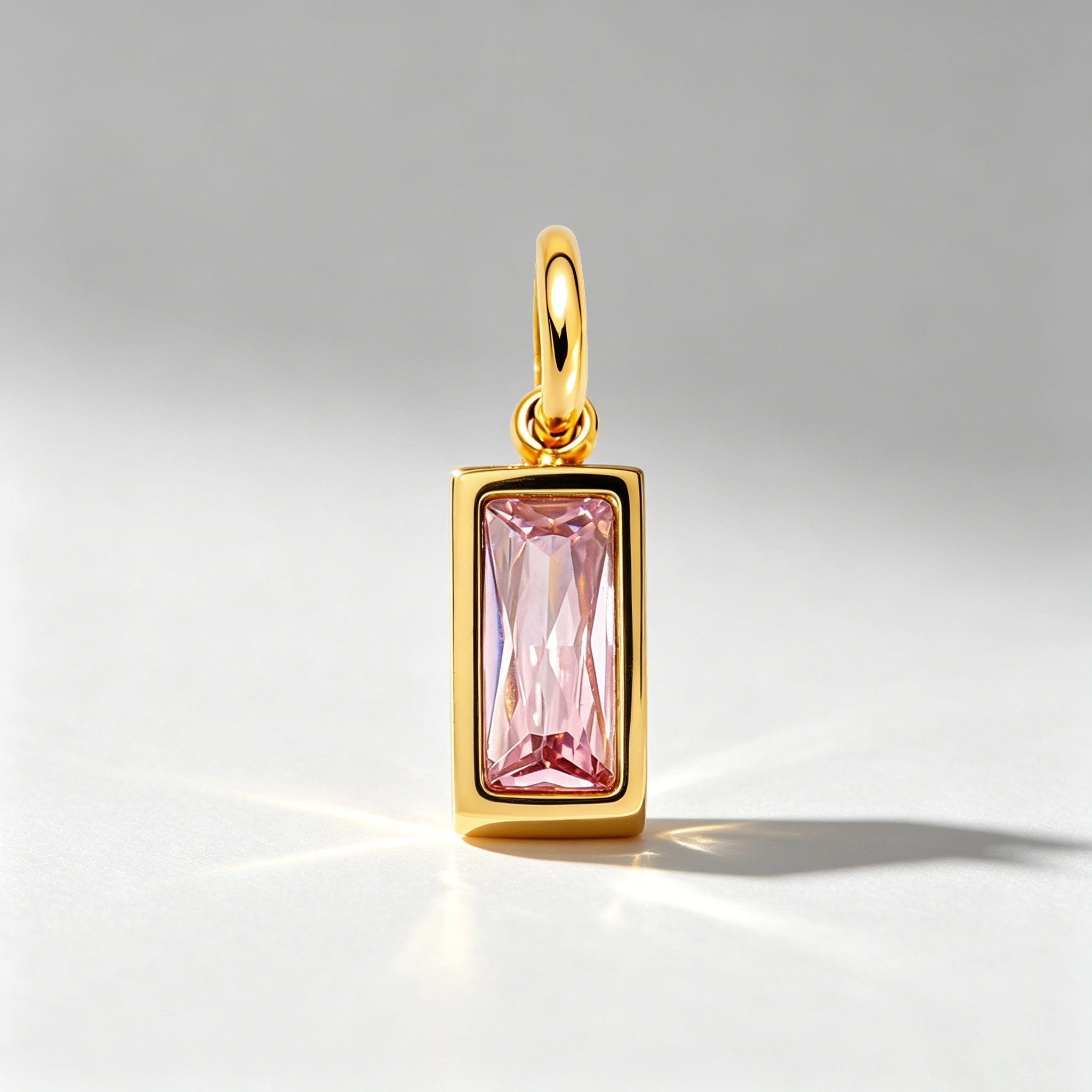 The Solaris Birthstone Charm | 18K Gold Plated Vintage Sunburst Pendant