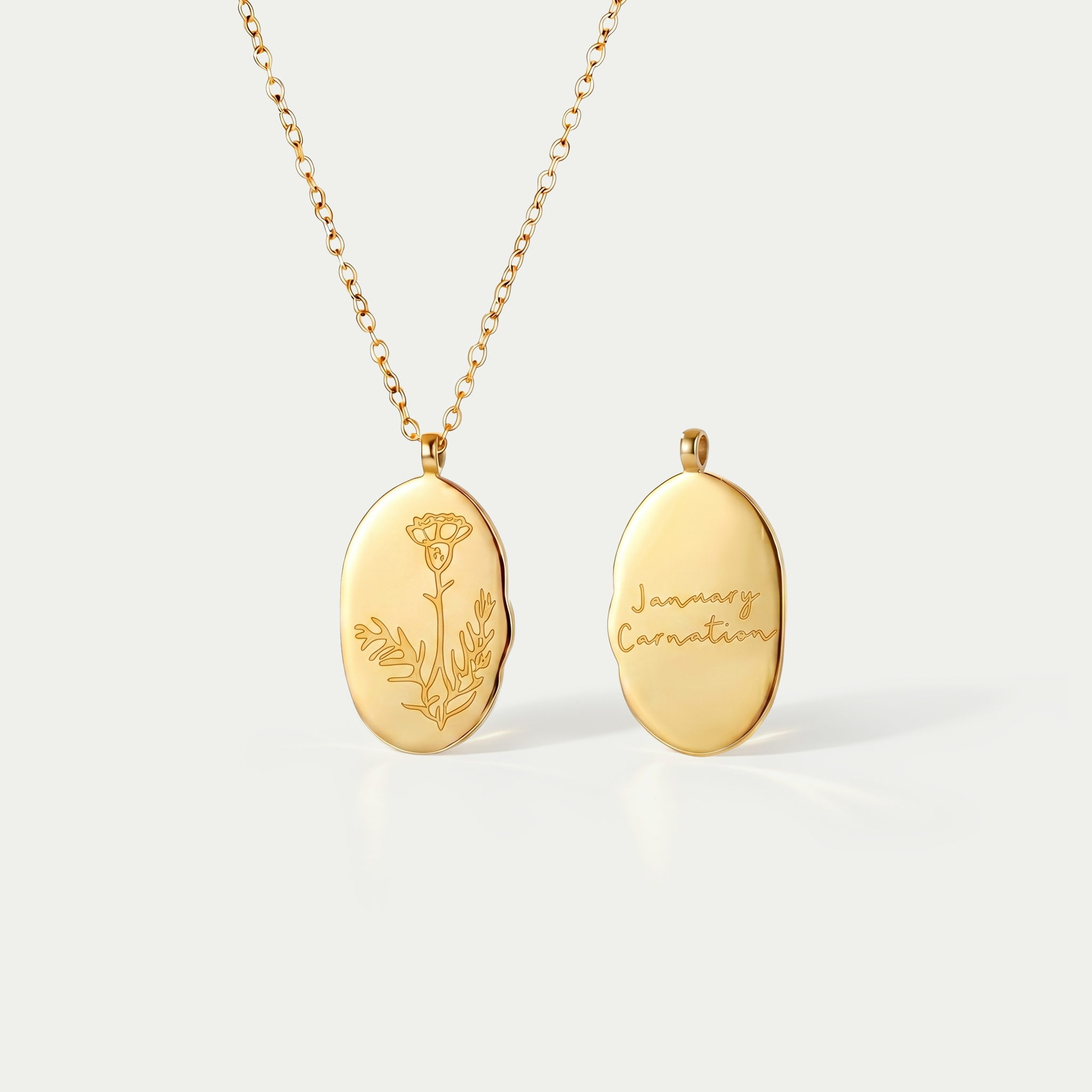 The Fleur Molten Disc Necklace | 18K Gold Plated Birth Month Flower Piece