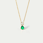 The Aura Birthstone Drop Necklace | 18K Gold Plated Bold Bezel Piece