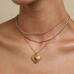 The Sanctuary Photo Locket | 18K Gold Plated Embossed Heart Necklace