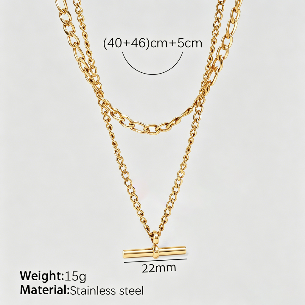 The Zenith Toggle & Curb Chain Set | 18K Gold Plated Starburst Jewelry Combo