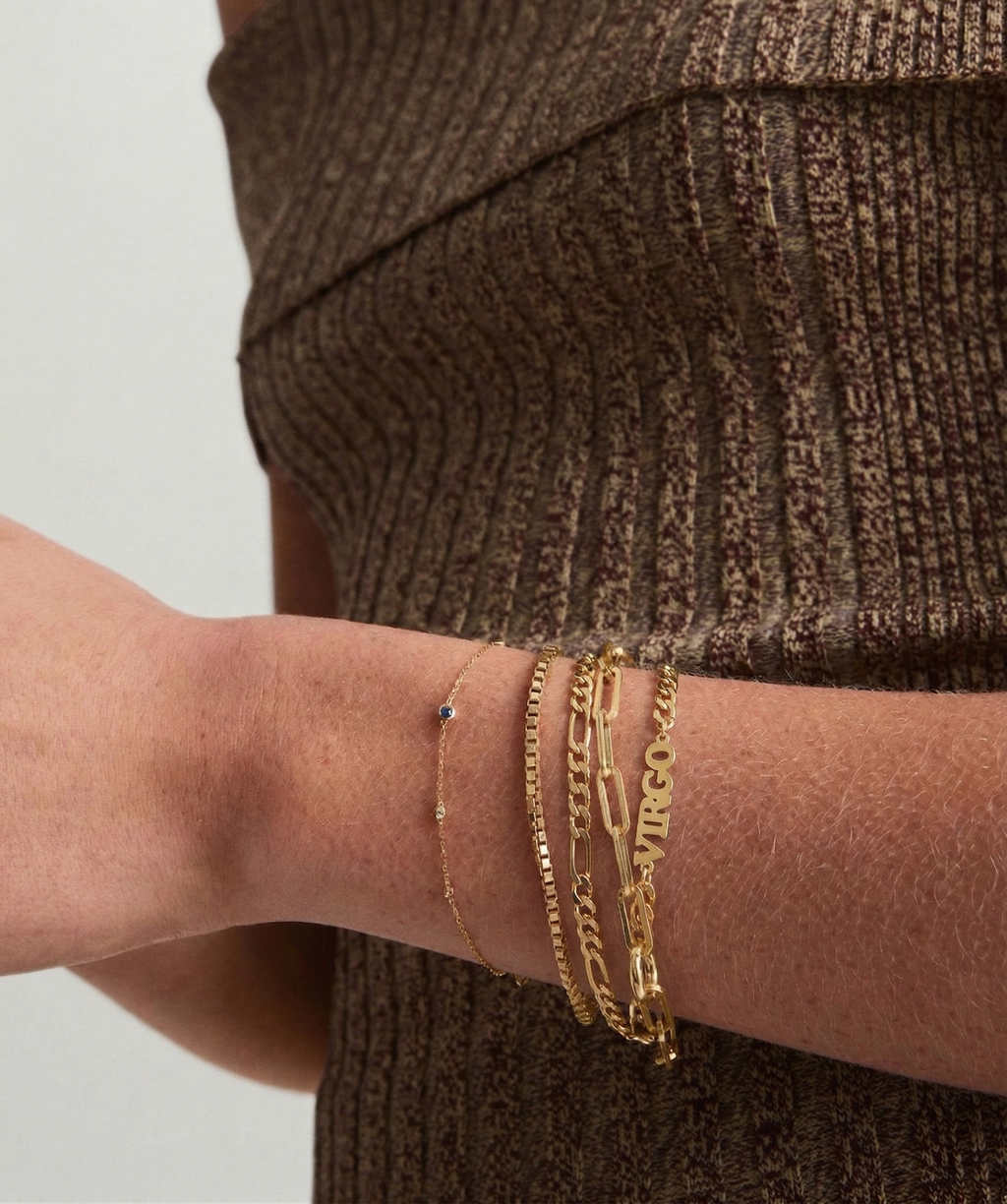 The Custom Zodiac Identity Figaro Chain | 2-in-1 Bracelet & Anklet