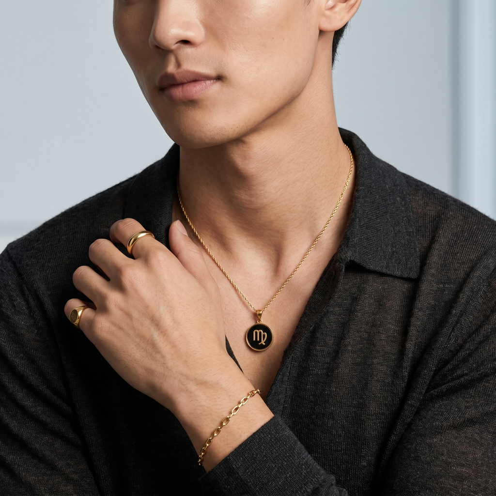 The Midnight Zodiac Charm | 18K Gold & Black Enamel Identity Piece