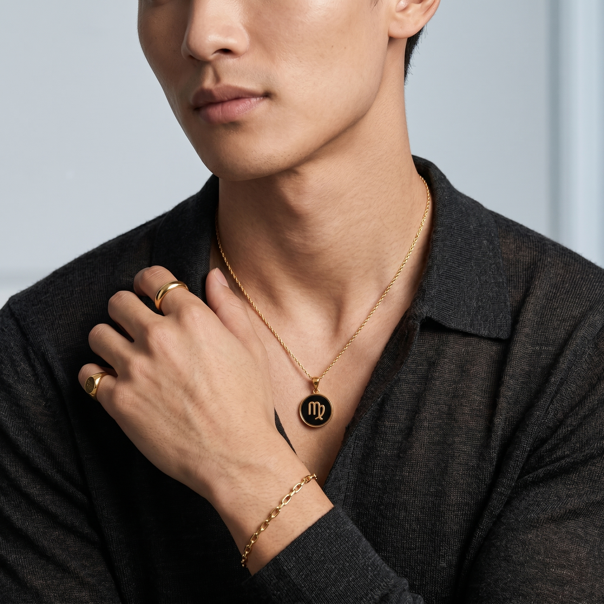 The Midnight Zodiac Charm | 18K Gold & Black Enamel Identity Piece