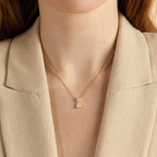The Aura Birthstone Drop Necklace | 18K Gold Plated Bold Bezel Piece