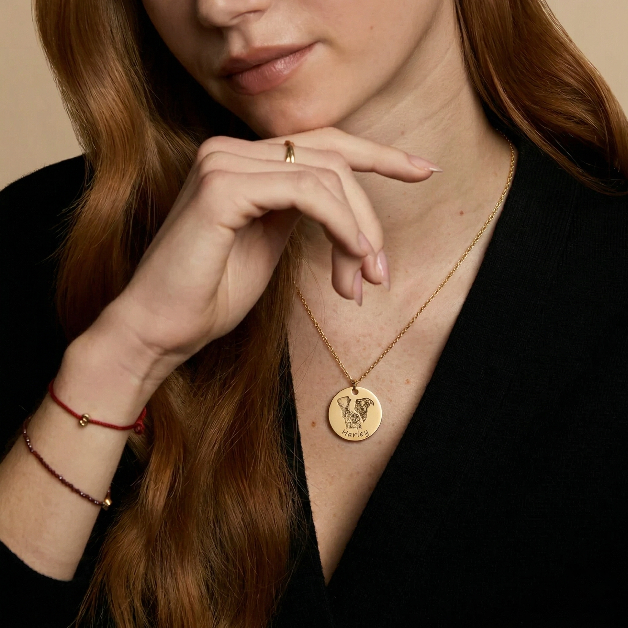 The Companion Pet Portrait Necklace | 18K Gold Plated Personalized Keepsake