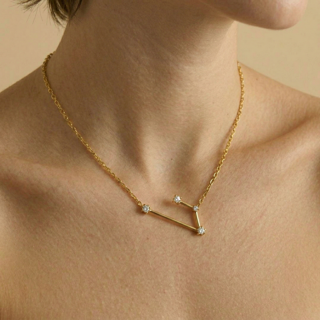 The Star-Map Constellation Necklace | 18K Gold Plated Crystal Link Piece