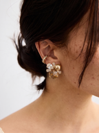 The Sugar-Gleam Pearl Studs | S925 Sterling Silver Colorful CZ Earrings