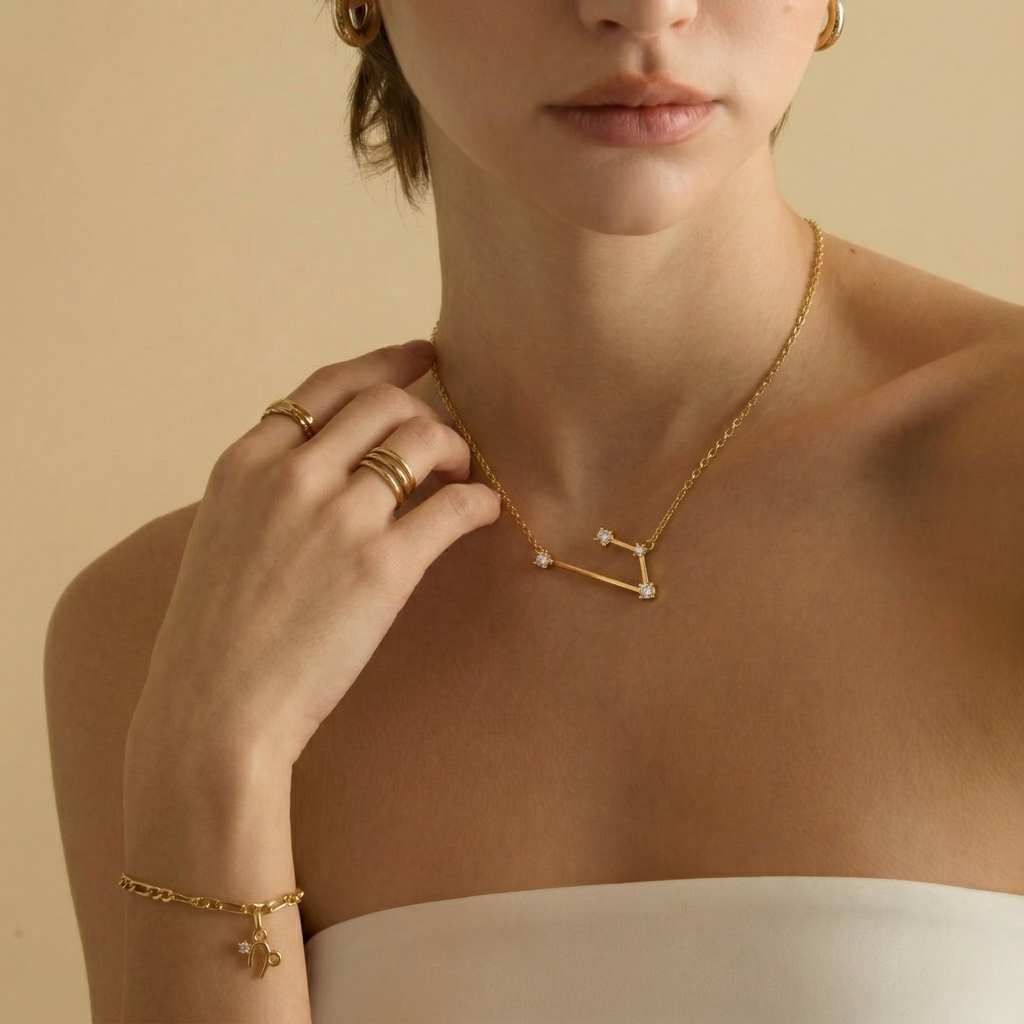 The Star-Map Constellation Necklace | 18K Gold Plated Crystal Link Piece