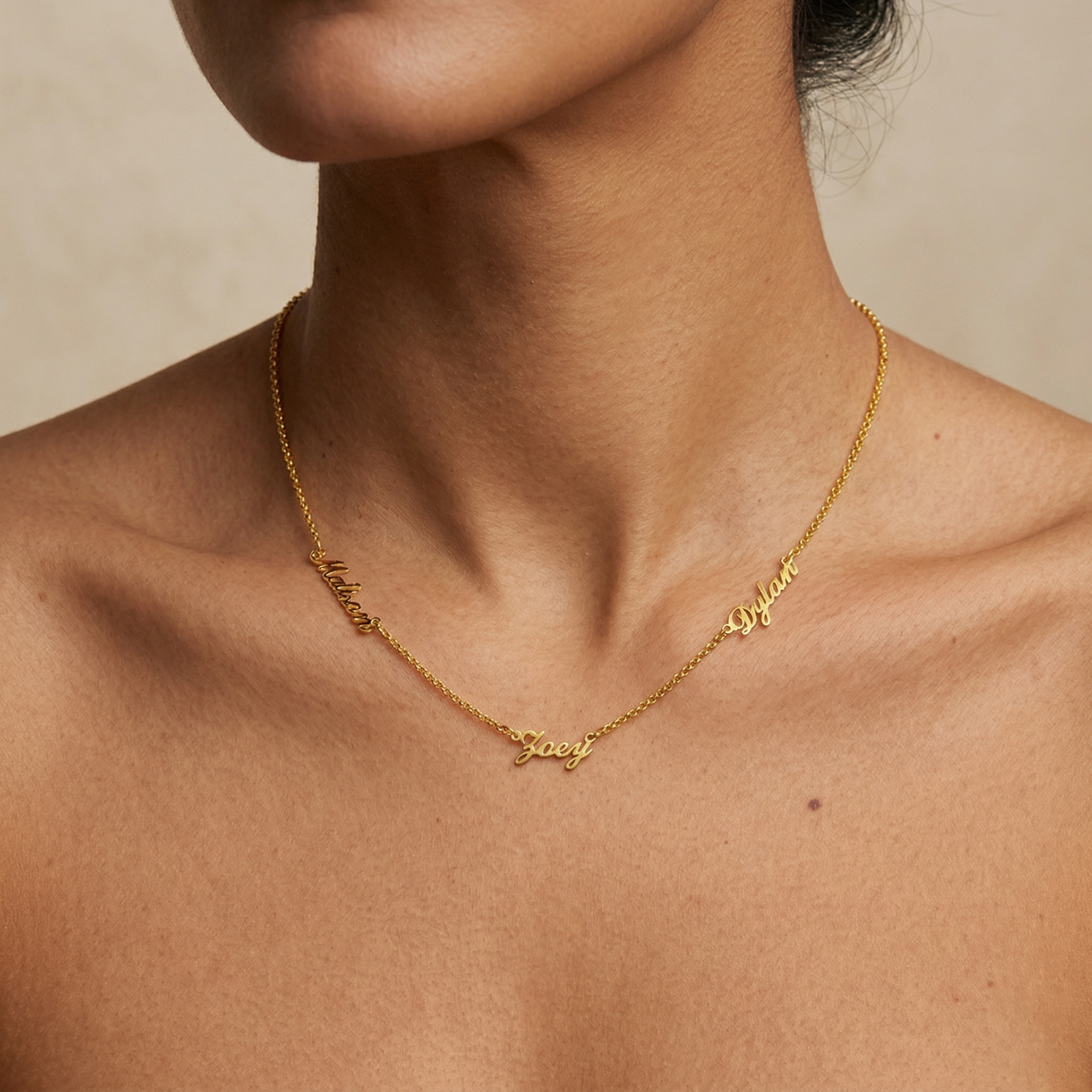 The Lineage Multi-Name Necklace | 18K Gold Plated Customizable Family Talisman