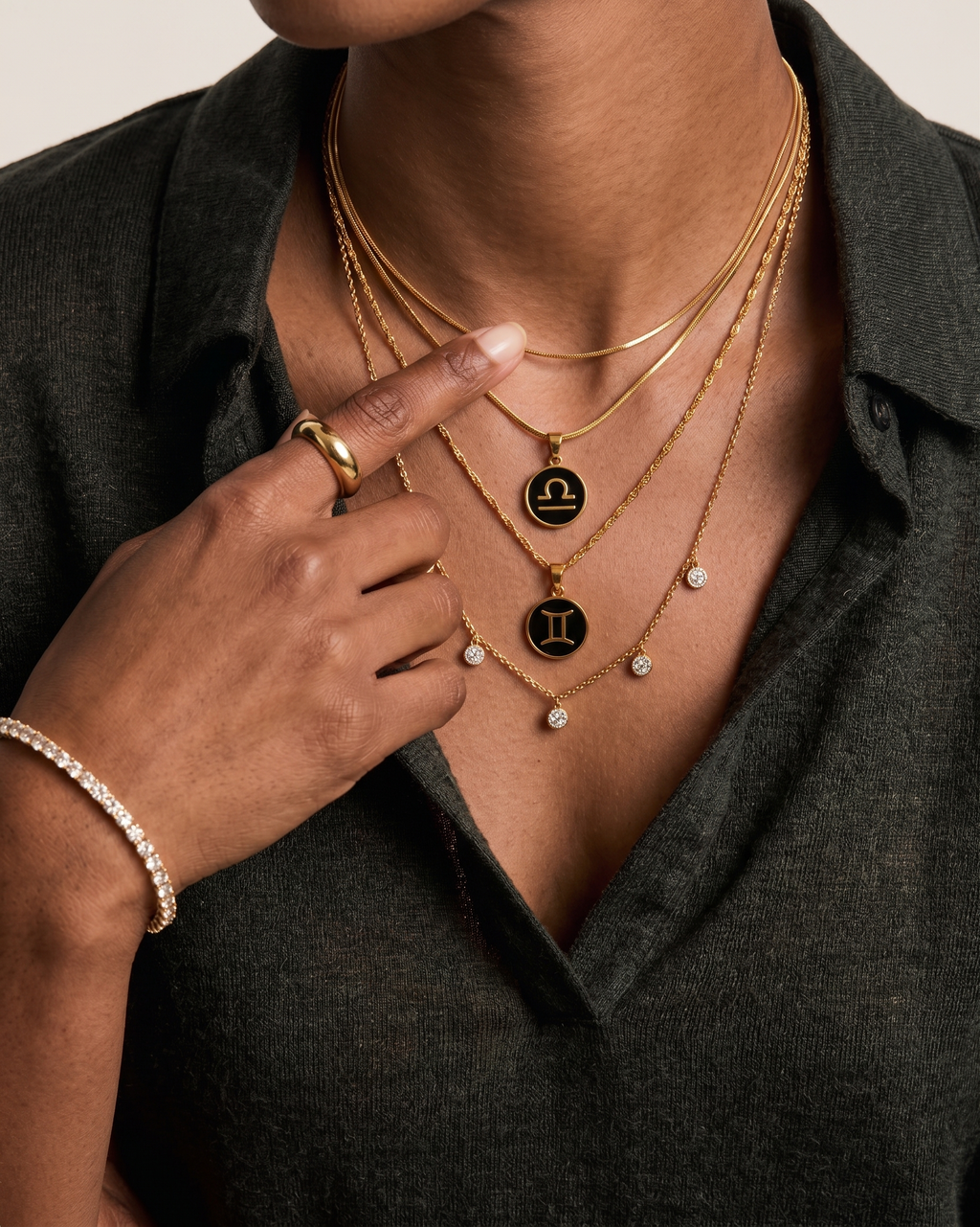 The Midnight Zodiac Charm | 18K Gold & Black Enamel Identity Piece