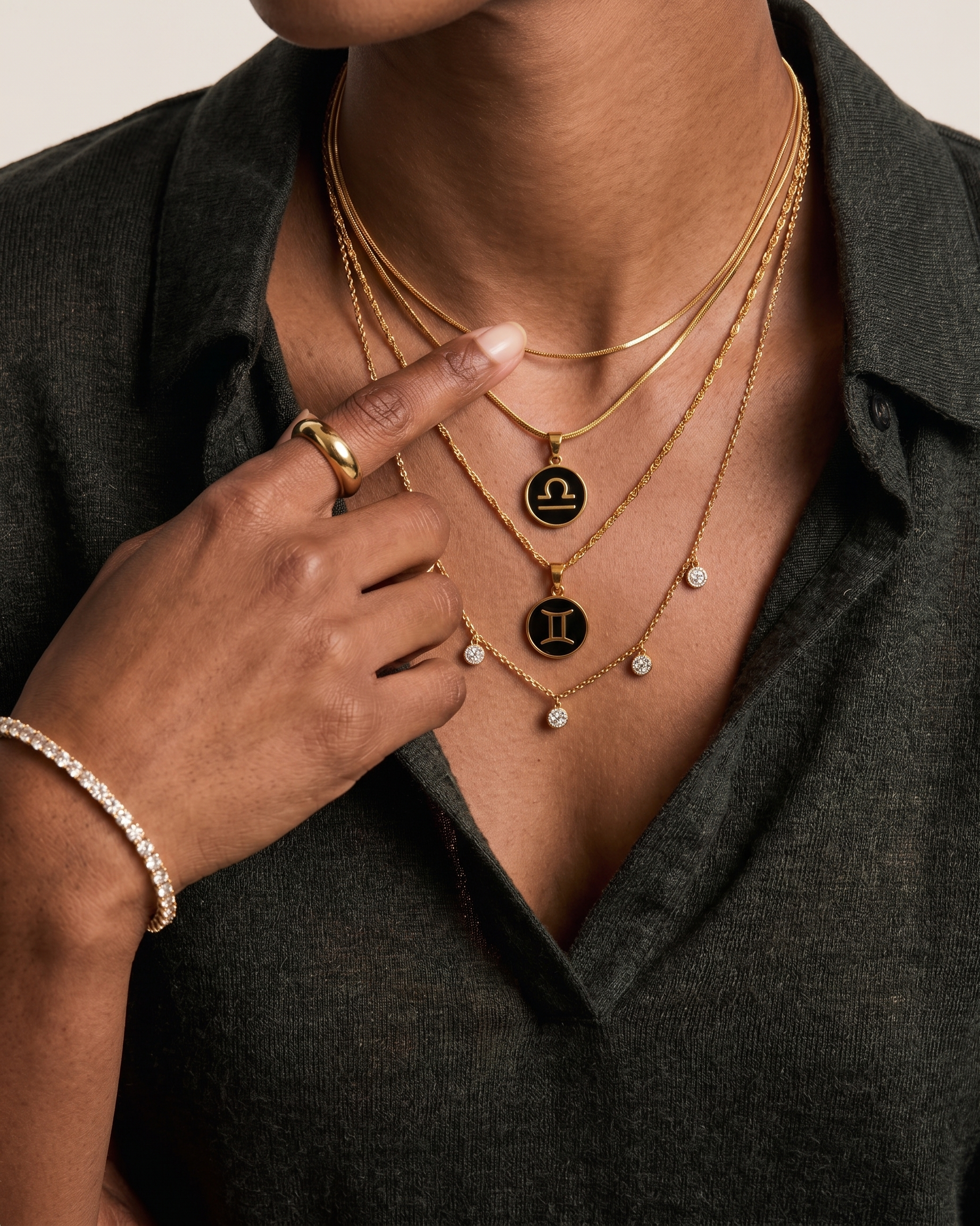 The Midnight Zodiac Charm | 18K Gold & Black Enamel Identity Piece