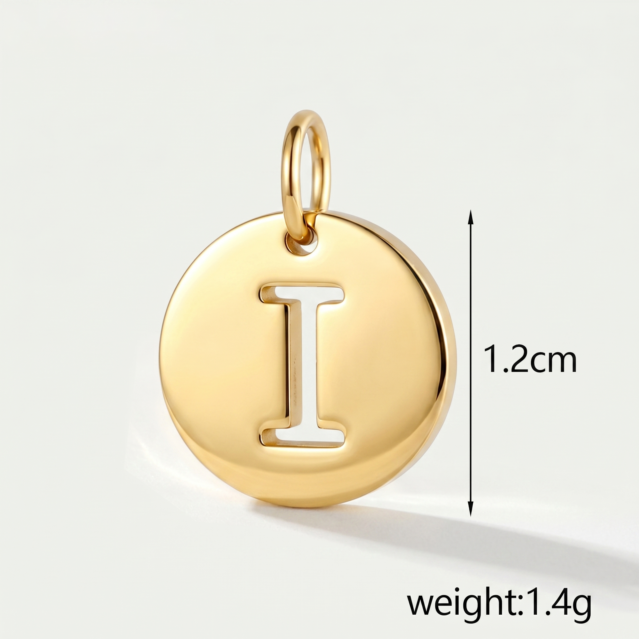 The Monogram Outline Puffy Disc Charm | 18K Gold Plated Laser Cutout Pendant