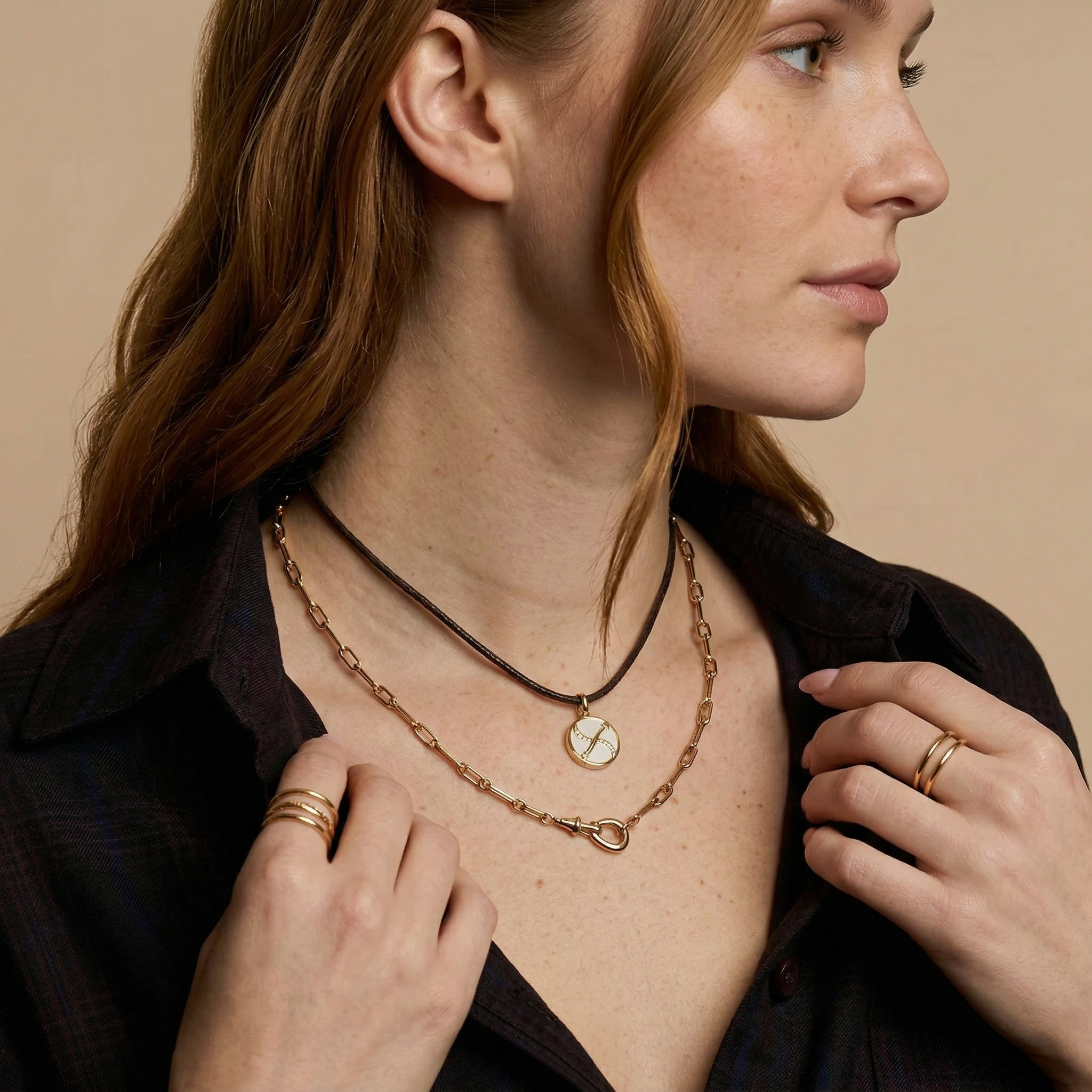 The Pave Celestial Coin | 18K Gold & Vibrant Enamel Zodiac Pendant