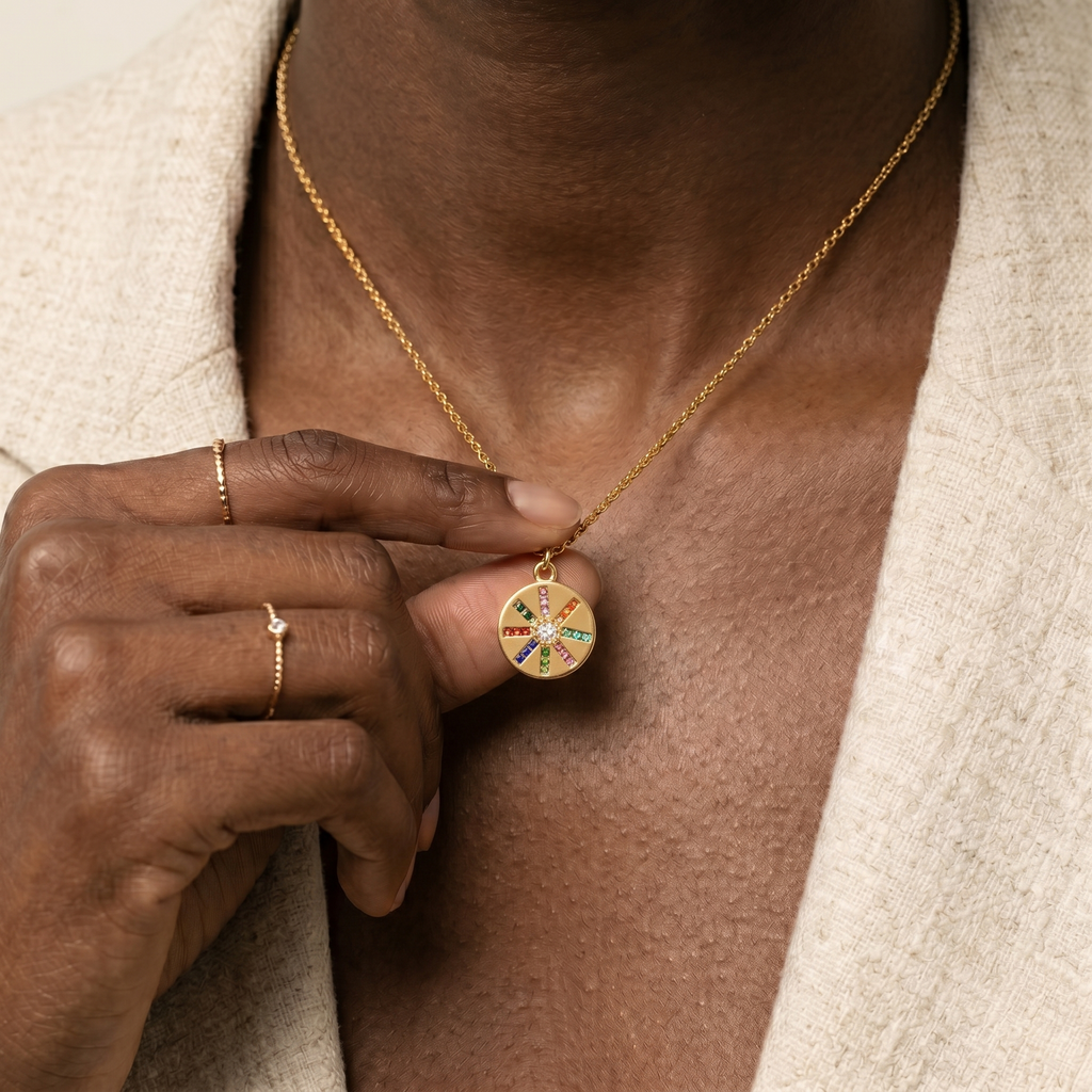 The Selene & Stella Celestial Necklace | 18K Gold Plated Colorful Cosmic Piece