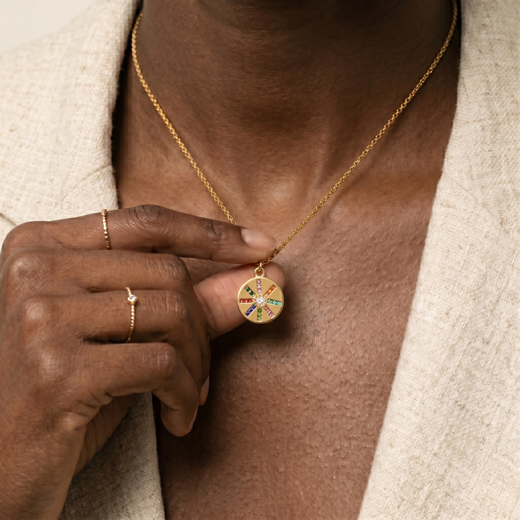The Selene & Stella Celestial Necklace | 18K Gold Plated Colorful Cosmic Piece