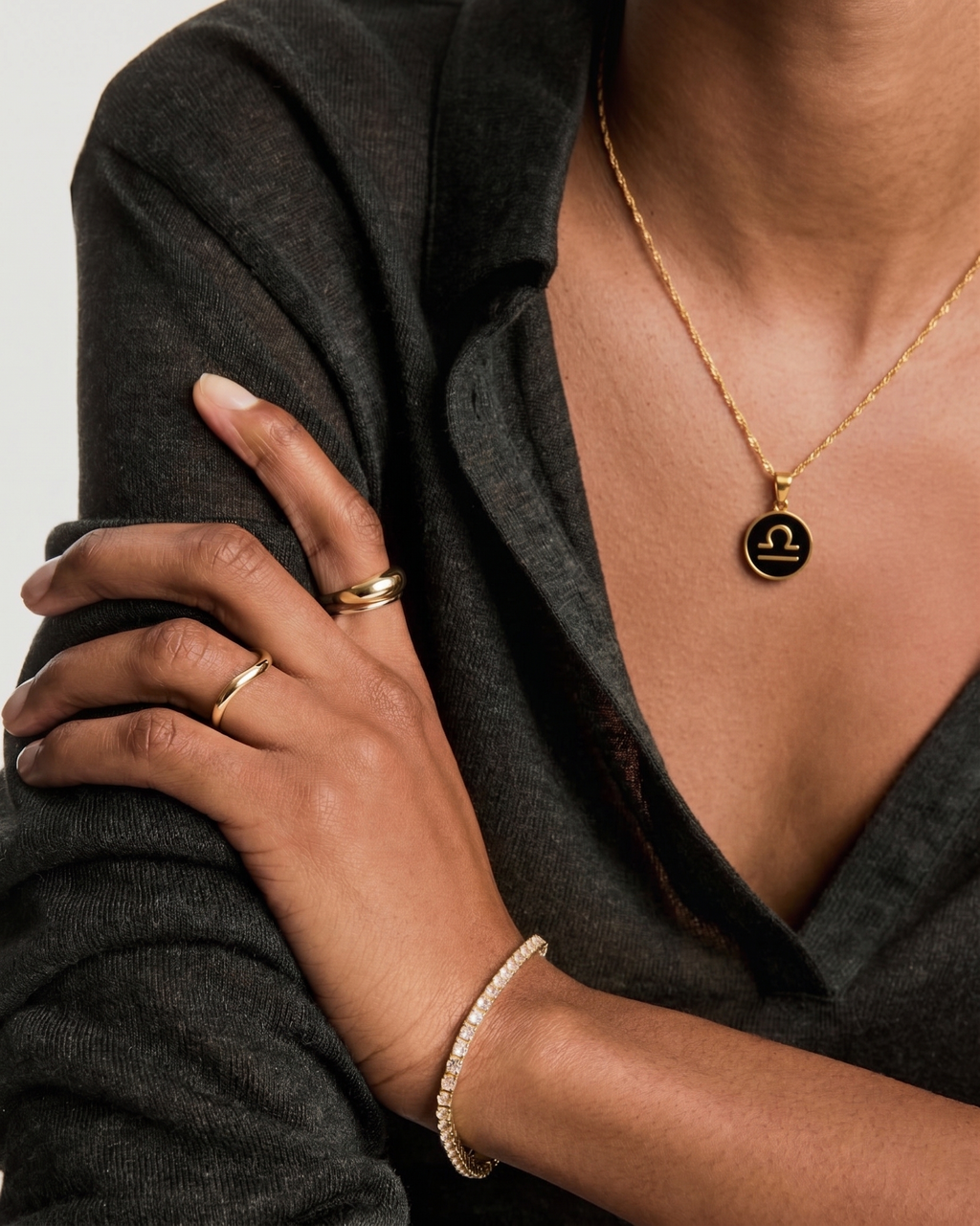 The Midnight Zodiac Charm | 18K Gold & Black Enamel Identity Piece